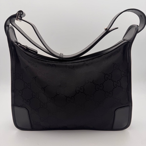GUCCI Nylon Monogram Shoulder Bag Black - Picture 1 of 8